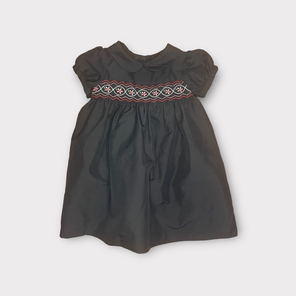 OshKosh B'gosh Black Dress with Red and White Smocking